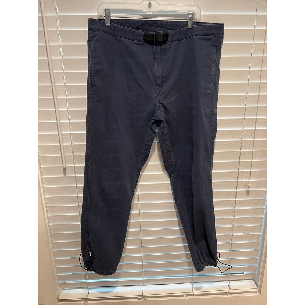BeardedGoat Mens L Blue Adjustable Drawstring Ankle Casual‎ Pants